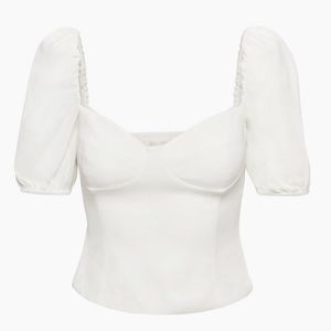 Aritzia Wilfred Novella Shortsleeve Blouse White